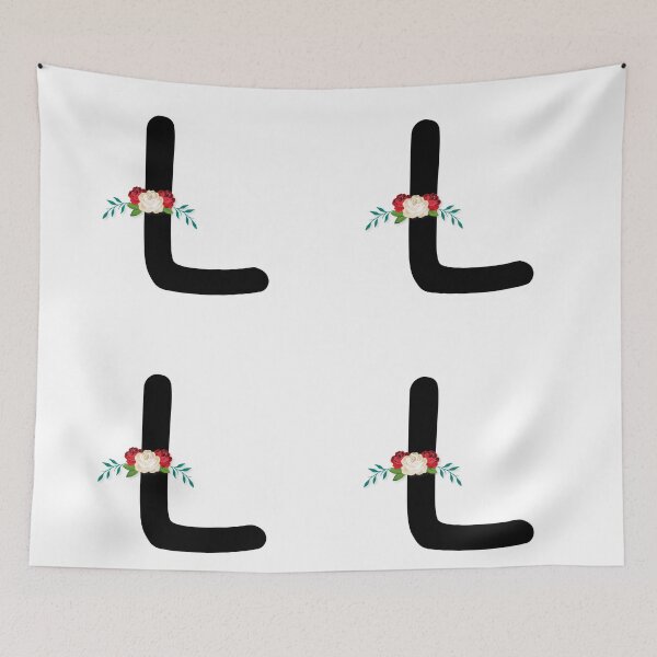 Item preview, Floral Black Monogram L designed and sold by ModernStyleBoho.