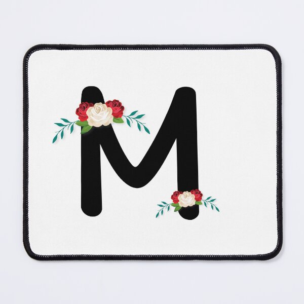Item preview, Floral Black Monogram M designed and sold by ModernStyleBoho.