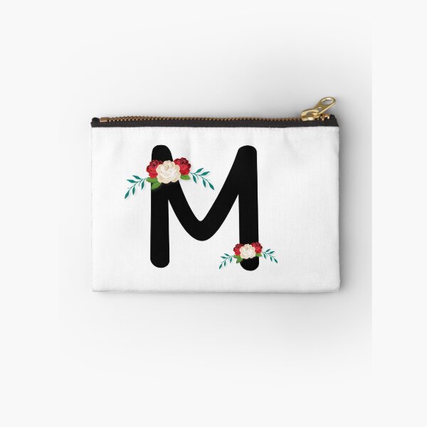 Item preview, Floral Black Monogram M designed and sold by ModernStyleBoho.