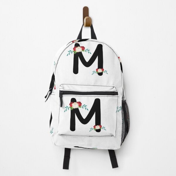 Item preview, Floral Black Monogram M designed and sold by ModernStyleBoho.