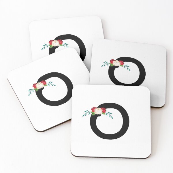 Item preview, Floral Black Monogram O designed and sold by ModernStyleBoho.