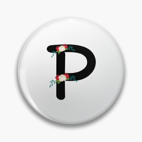 Item preview, Floral Black Monogram P designed and sold by ModernStyleBoho.