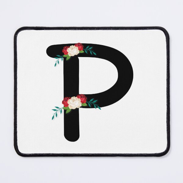 Item preview, Floral Black Monogram P designed and sold by ModernStyleBoho.