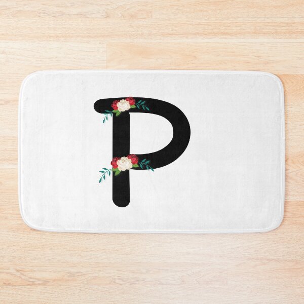 Item preview, Floral Black Monogram P designed and sold by ModernStyleBoho.