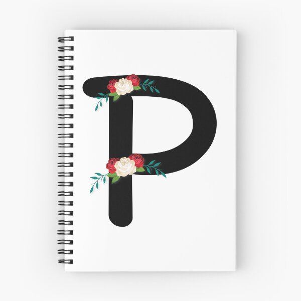 Item preview, Floral Black Monogram P designed and sold by ModernStyleBoho.