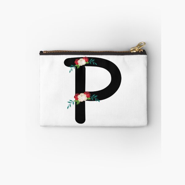 Item preview, Floral Black Monogram P designed and sold by ModernStyleBoho.