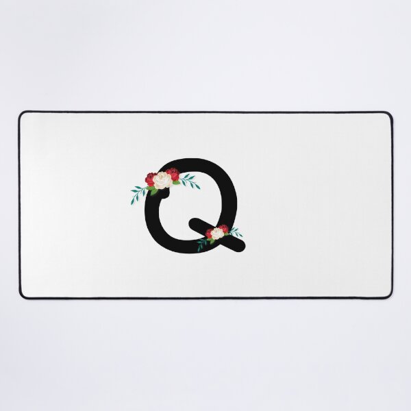 Item preview, Floral Black Monogram Q designed and sold by ModernStyleBoho.