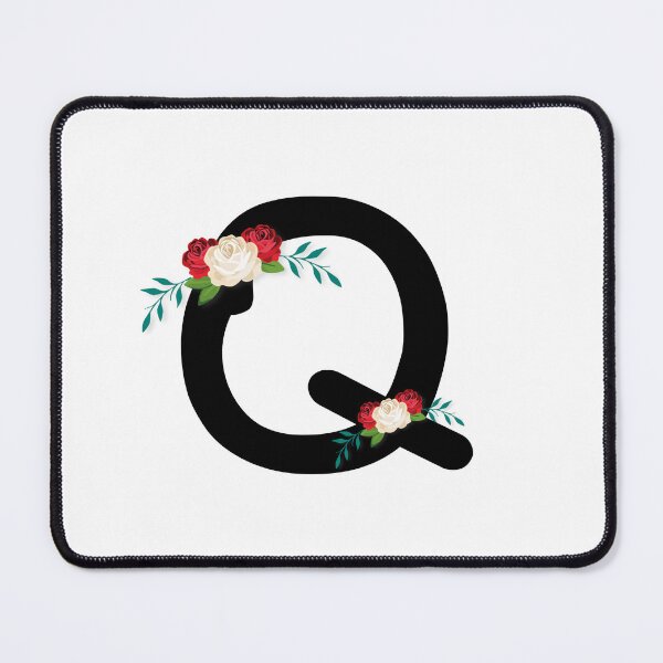 Item preview, Floral Black Monogram Q designed and sold by ModernStyleBoho.