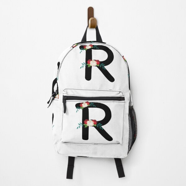 Item preview, Floral Black Monogram R designed and sold by ModernStyleBoho.