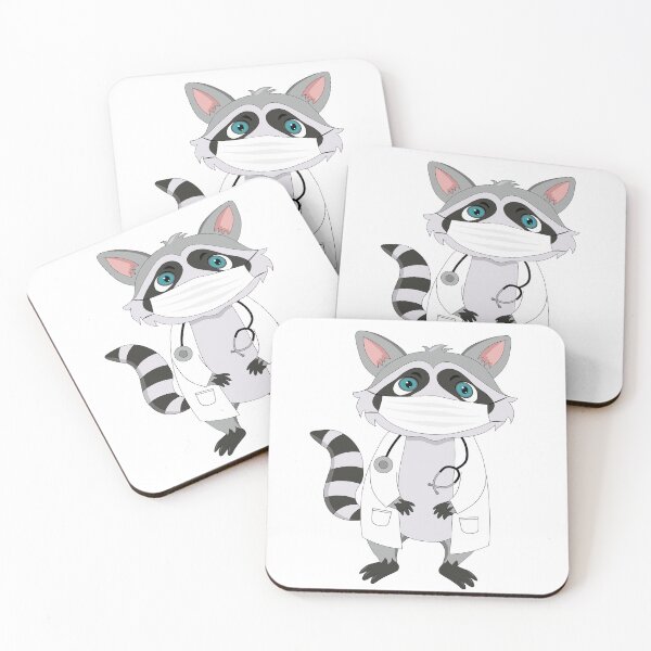 Item preview, Cute physician raccoon with a stethoscope designed and sold by atedesigns.