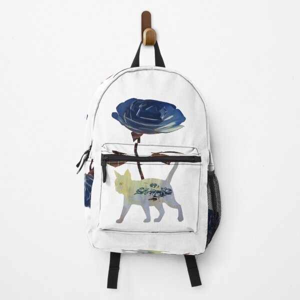 Item preview, blue roses white cat! designed and sold by DEKA777.
