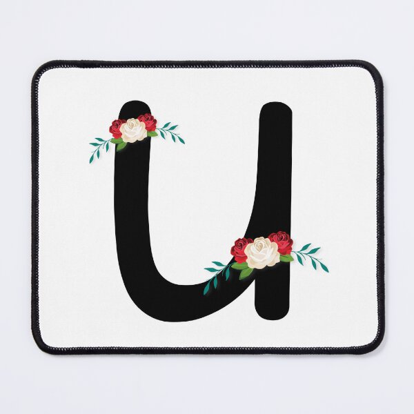 Item preview, Floral Black Monogram U designed and sold by ModernStyleBoho.