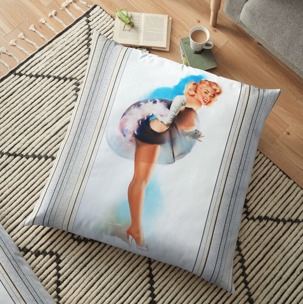 Showgirl by Edward Runci Remastered Xzendor7 Vintage Old Masters Reproductions Floor Pillow