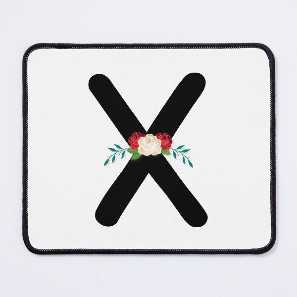 Item preview, Floral Black Monogram X designed and sold by ModernStyleBoho.