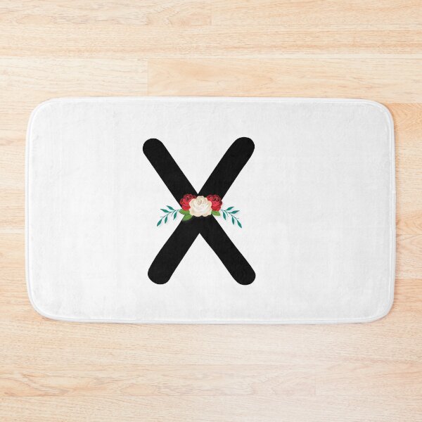 Item preview, Floral Black Monogram X designed and sold by ModernStyleBoho.