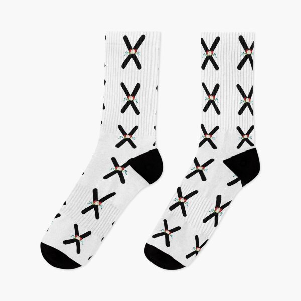 Item preview, Floral Black Monogram X designed and sold by ModernStyleBoho.