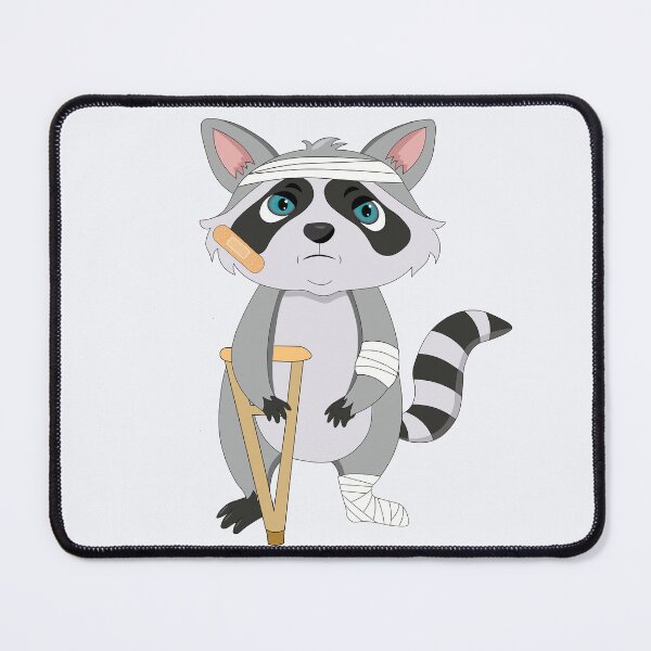 Item preview, Cute raccoon with multiple injuries designed and sold by atedesigns.