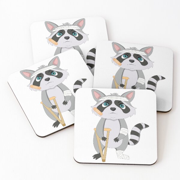 Item preview, Cute raccoon with multiple injuries designed and sold by atedesigns.