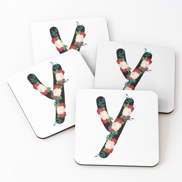Item preview, Floral Black Monogram Y designed and sold by ModernStyleBoho.