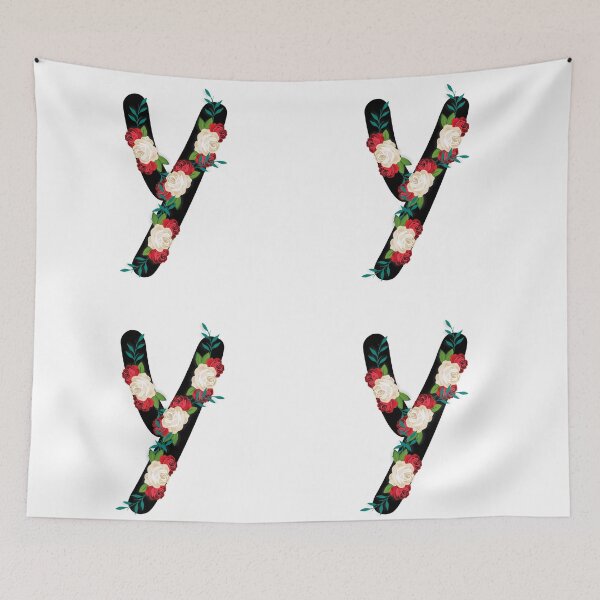 Item preview, Floral Black Monogram Y designed and sold by ModernStyleBoho.