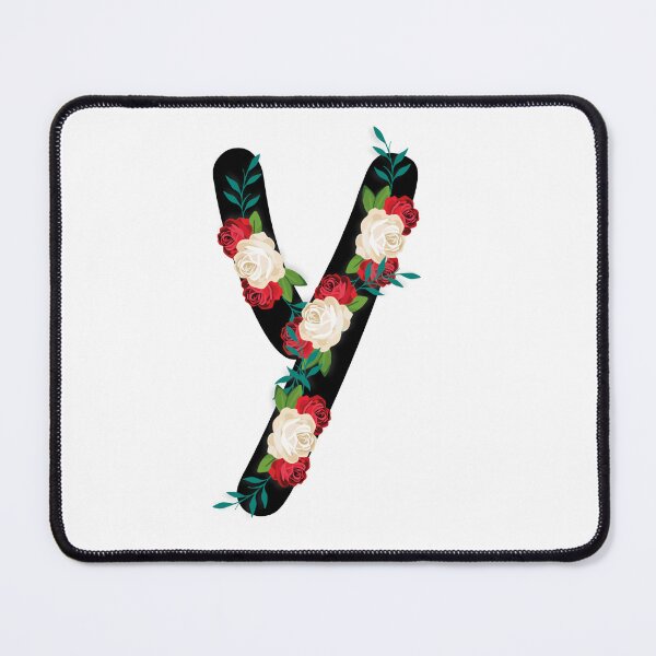 Item preview, Floral Black Monogram Y designed and sold by ModernStyleBoho.