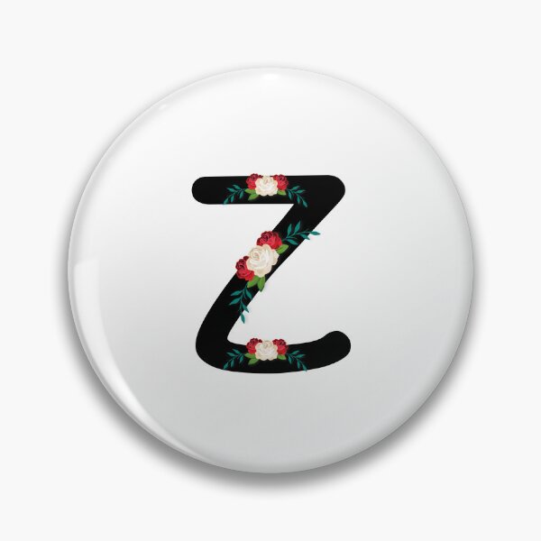 Item preview, Floral Black Monogram Z designed and sold by ModernStyleBoho.