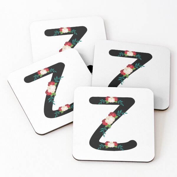 Item preview, Floral Black Monogram Z designed and sold by ModernStyleBoho.