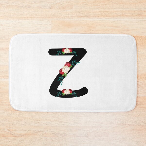 Item preview, Floral Black Monogram Z designed and sold by ModernStyleBoho.