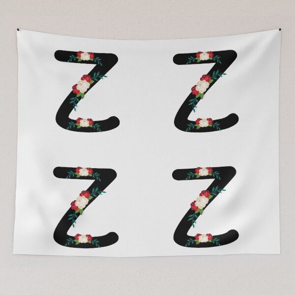 Item preview, Floral Black Monogram Z designed and sold by ModernStyleBoho.