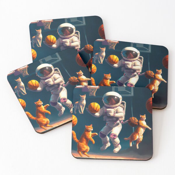 Item preview, Astronaut playing basketball with cats in Space designed and sold by Daniel Precht.