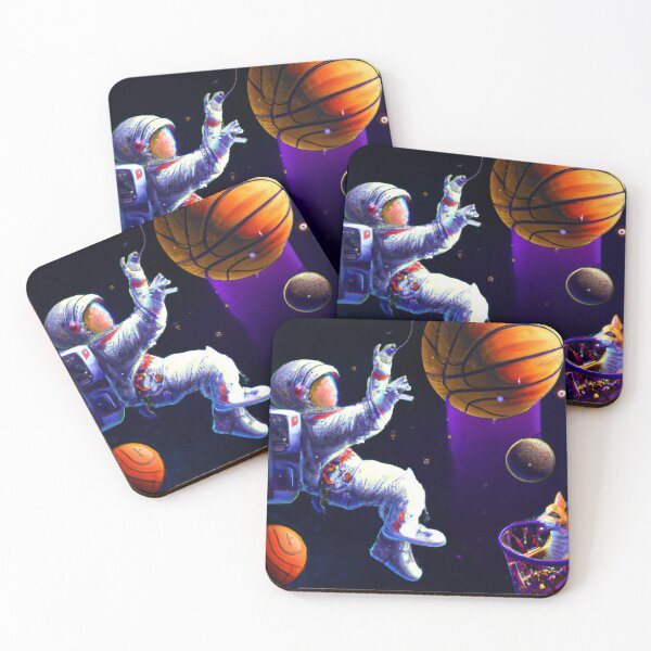 Item preview, Astronaut playing Basketball with Fox in Space designed and sold by Daniel Precht.