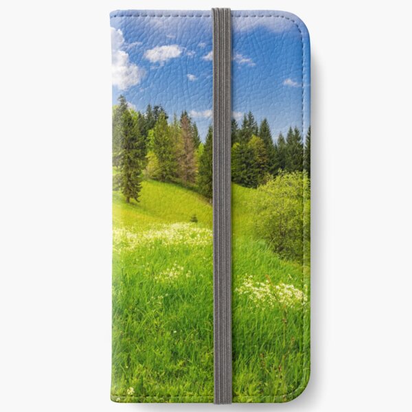 few trees on hillside meadow iPhone Wallet