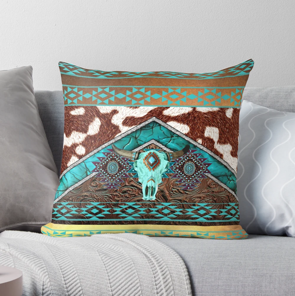 Southwest Design Throw Pillow Case, Indian Decorative Pillows, Western  Throw Pillow Covers, Tribal Cushion Case, Native American Pillow Sham 