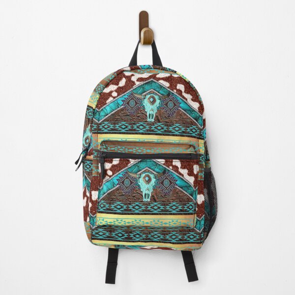 Item preview, Turquoise, Cowhide, Tooled Leather With Cow Skull - Southwestern Style designed and sold by handsoftime2020.