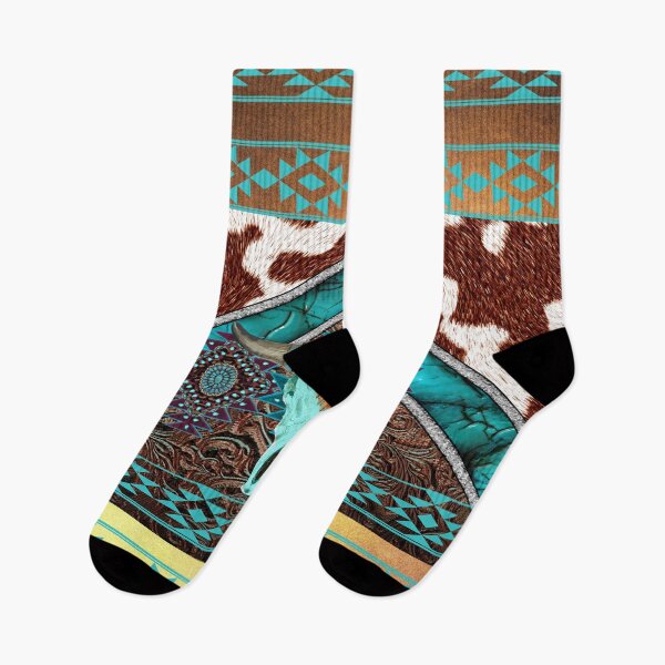 Item preview, Turquoise, Cowhide, Tooled Leather With Cow Skull - Southwestern Style designed and sold by handsoftime2020.