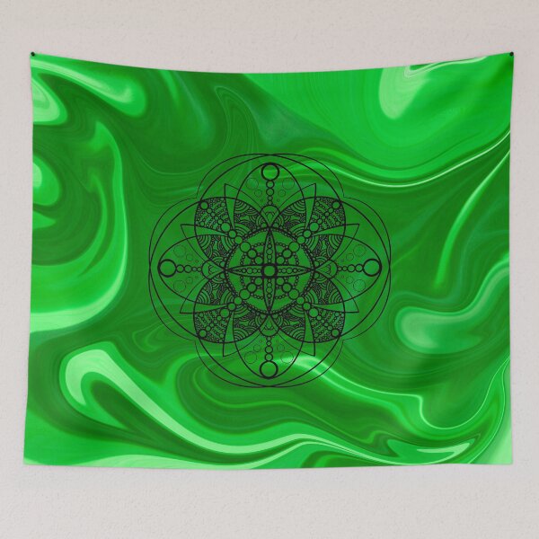 Item preview, Remolino de mandala verde designed and sold by filthyf-ingsoul.