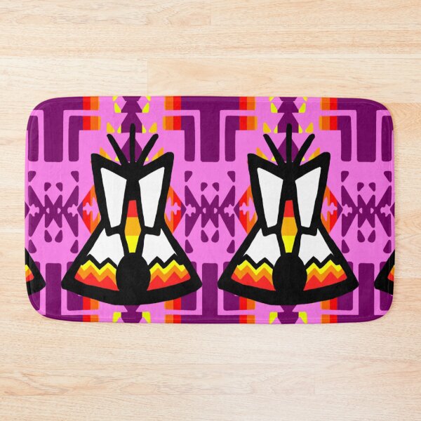 Item preview, Pink / Dark Plum / Fire Color / Tipi Native Blanket Print designed and sold by JMWCD.