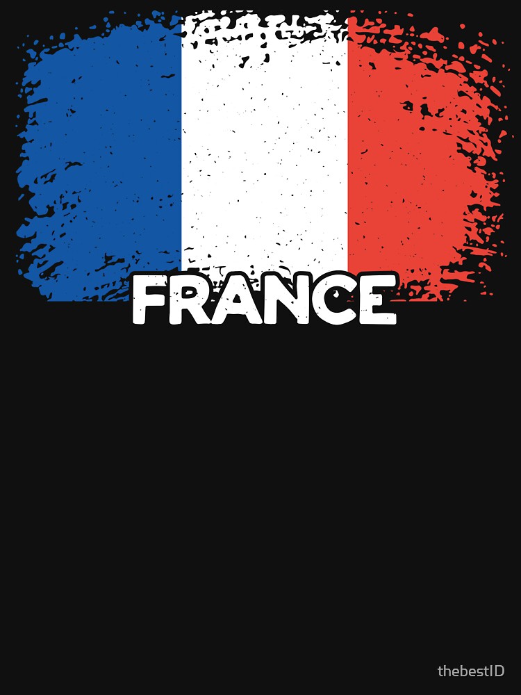 France Flag Vintage Soccer T-shirt-Adult - Athletic Grey