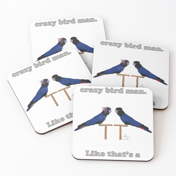 Item preview, Crazy Bird Man with Red-tailed Black Cockatoos designed and sold by Laughing Parrot Studio.