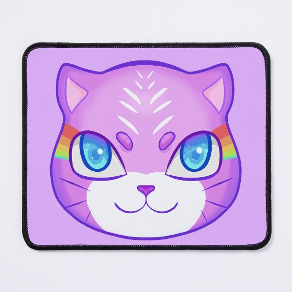 Item preview, Kawaii Purple Cat with Rainbow Face Marks designed and sold by With Love, InspireMari.