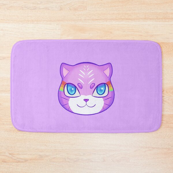 Item preview, Kawaii Purple Cat with Rainbow Face Marks designed and sold by With Love, InspireMari.