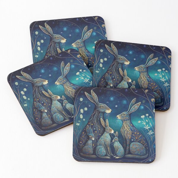 Item preview, Magical Hare Family at Night  designed and sold by Susan  Gallagher.