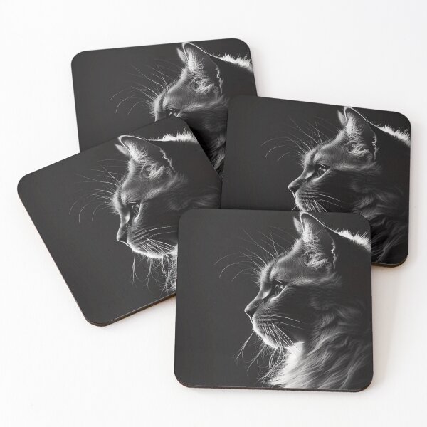 Item preview, Black And White Studio Cat Portrait designed and sold by Mitch-Angelo.