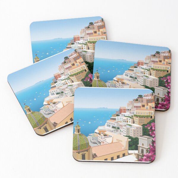 Item preview, Positano Italy Artwork Illustration designed and sold by BookishGirl 1995.