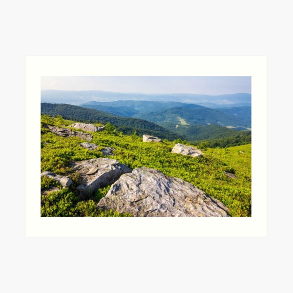 light on stone mountain slope Art Print