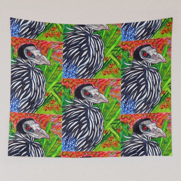 Item preview, Vulturine Guinea Fowl - Original Mixed Media Painting - Bird Design designed and sold by KarendiBeeArts.