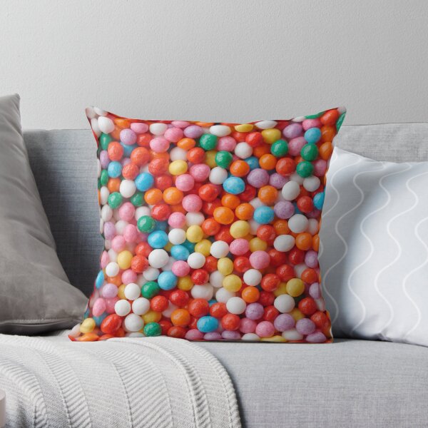 Multicolored candy drops Throw Pillow