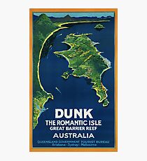 Vintage Dunk Island Travel Poster Photographic Print
