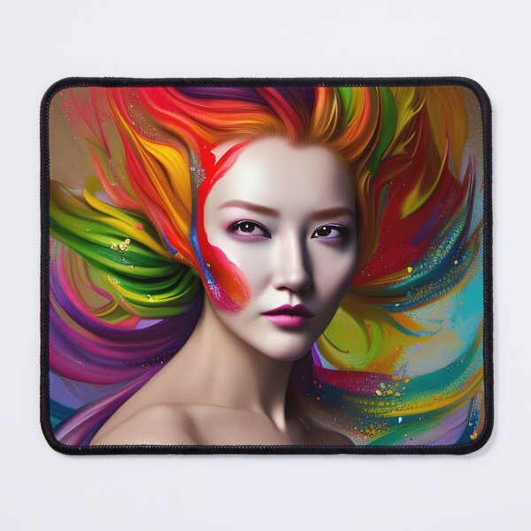 Item preview, Surrealistic Reverie: A Colorful Woman Portrait in Dreamlike Surroundings designed and sold by artmanikin.