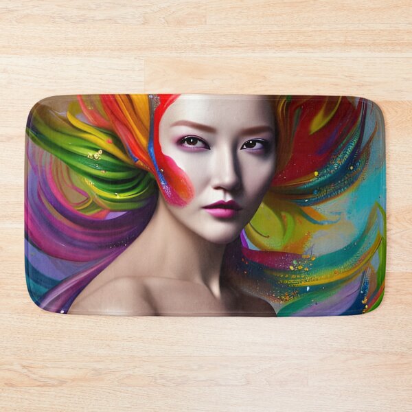 Item preview, Surrealistic Reverie: A Colorful Woman Portrait in Dreamlike Surroundings designed and sold by artmanikin.